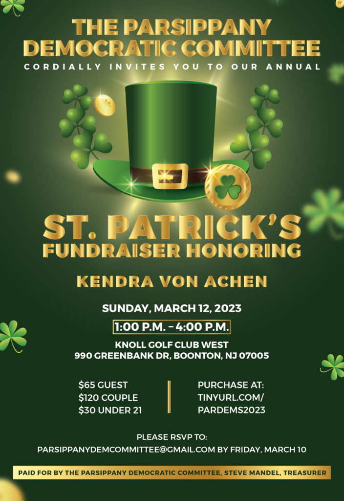 Parsippany Democrats Annual St. Patrick's Day Fundraiser